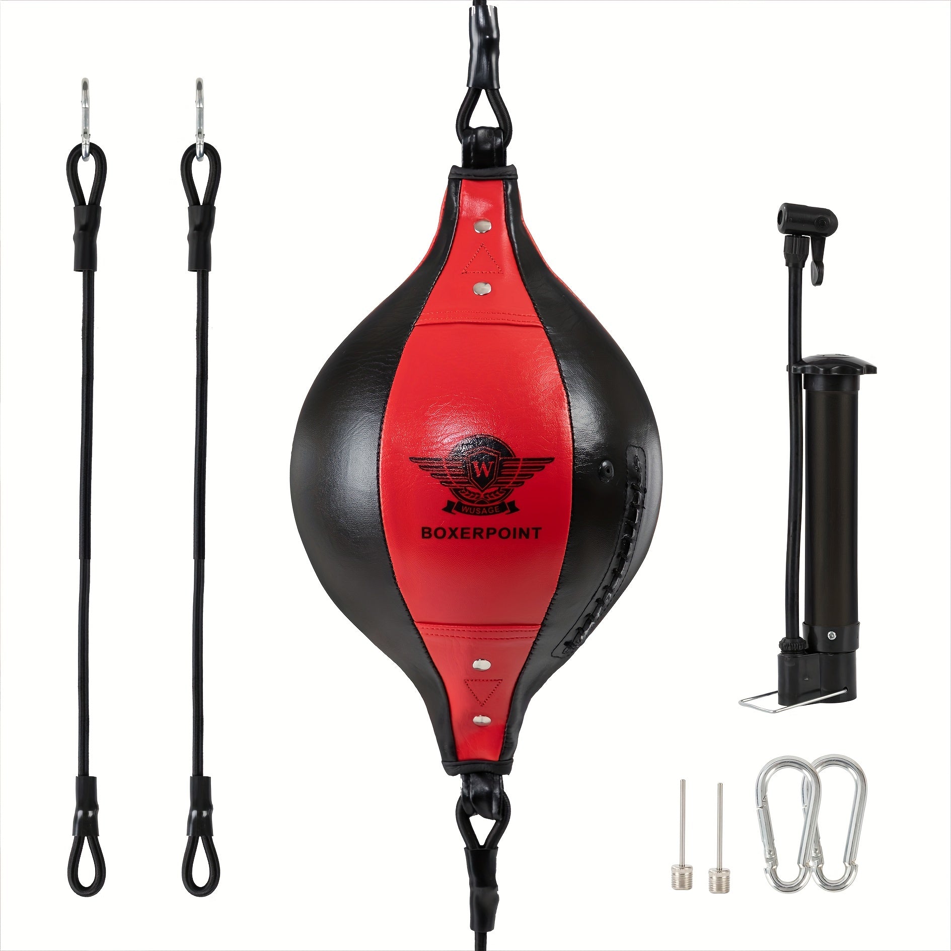 NNETM Double End Bag for MMA Training - Speed, Agility, and Reaction Punching Ball(Red)-2