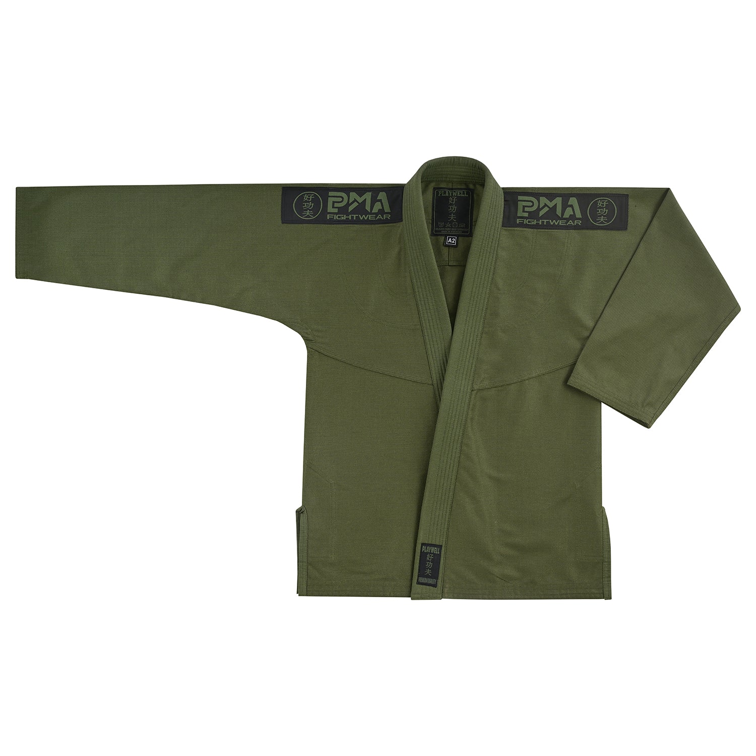 PMA Kids Elite Pearl Weave Jiu Jitsu Gi - Military Green