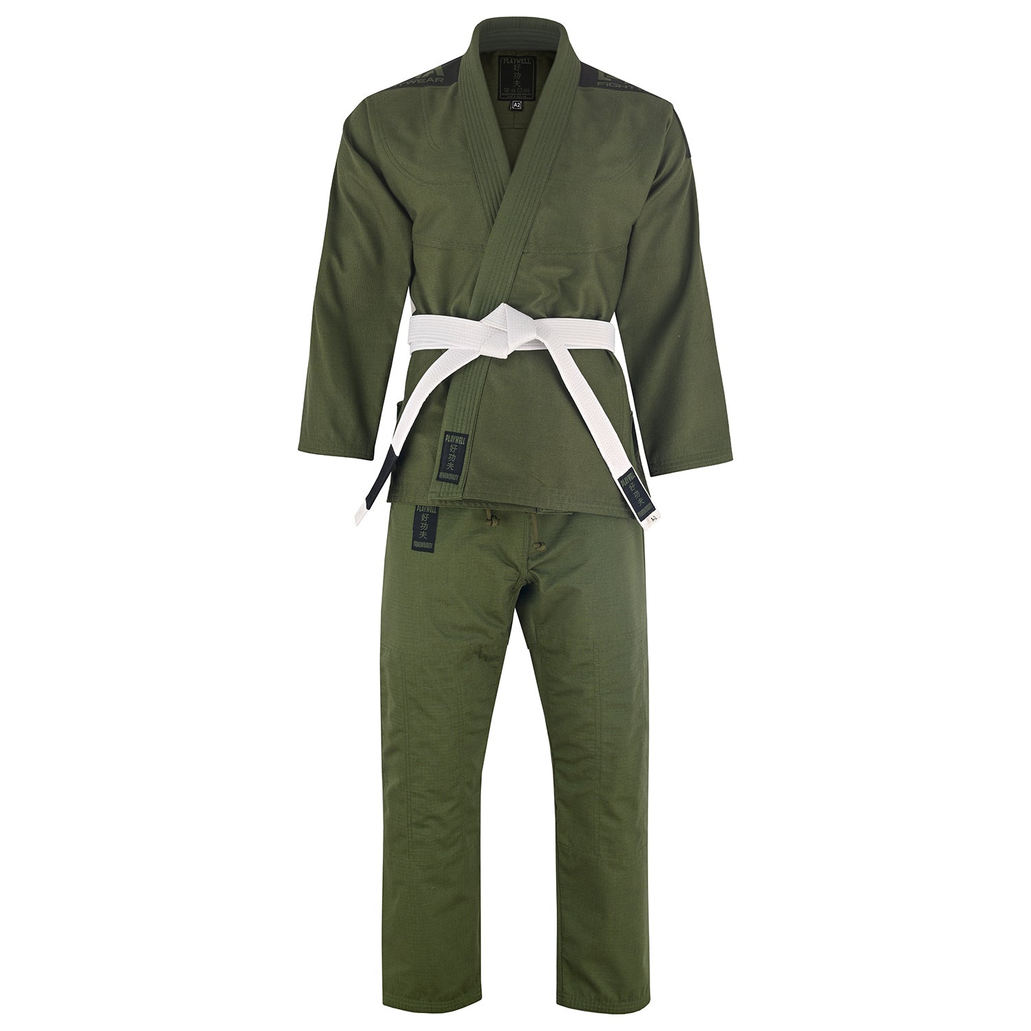PMA Kids Elite Pearl Weave Jiu Jitsu Gi - Military Green