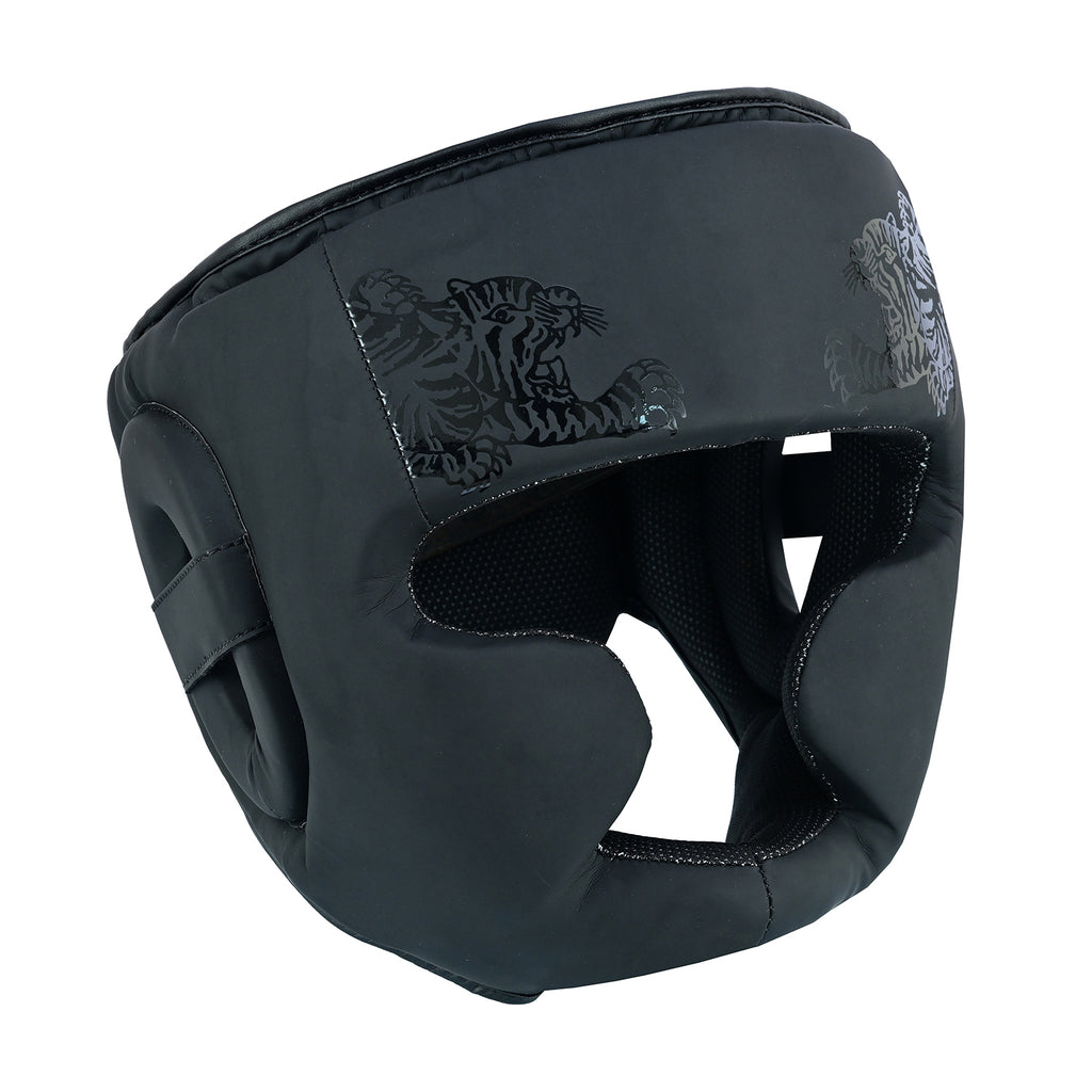Muay Thai Boxing Twin Tiger Matte Black Head Guard