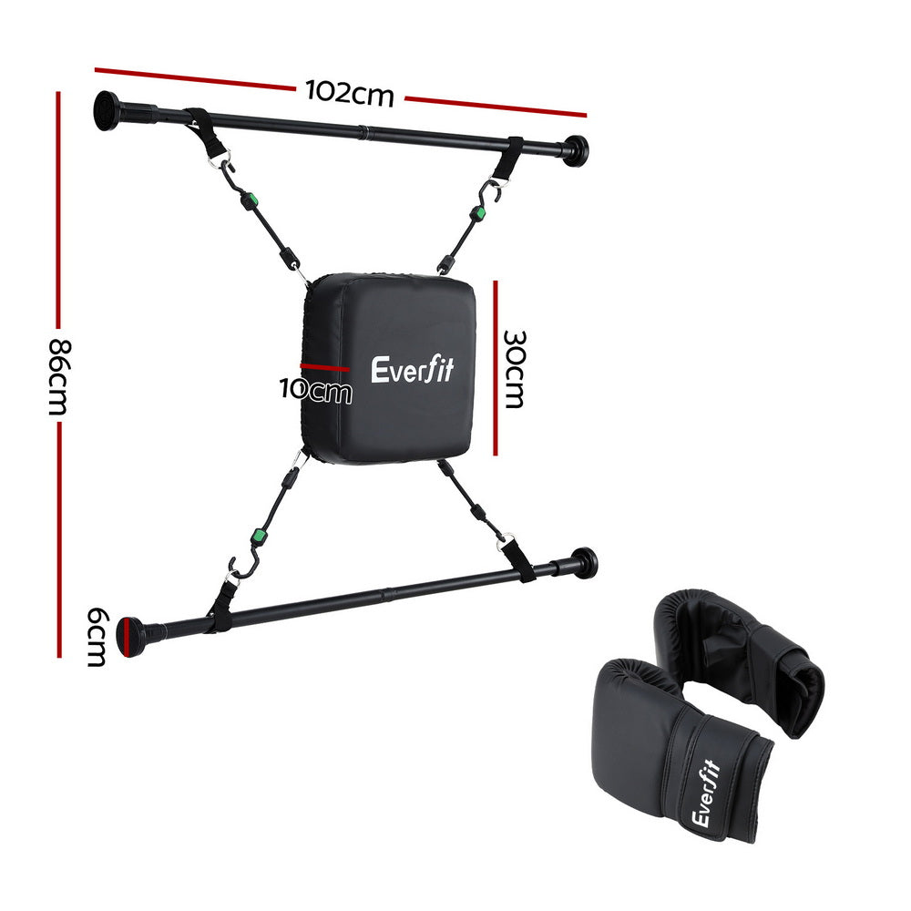 Everfit Doorway Punching Bag Adjustable Apartment Friendly with Boxing Gloves Black-1