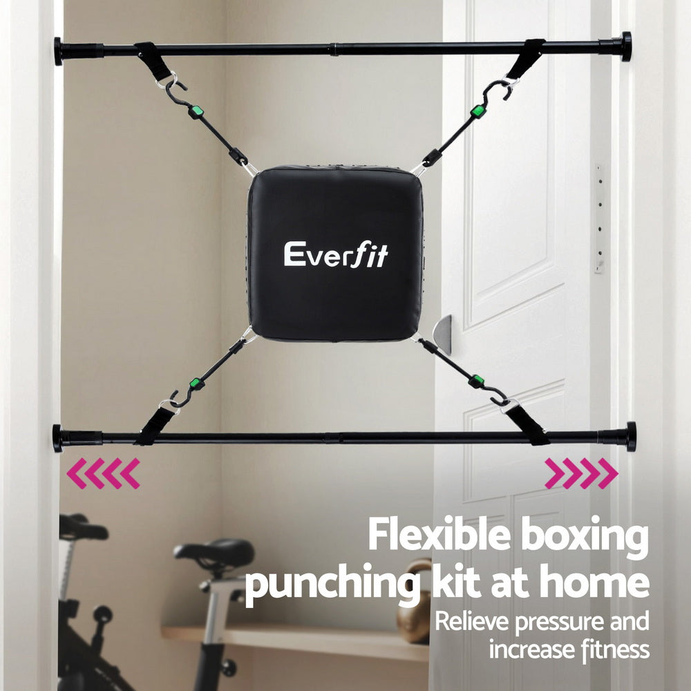 Everfit Doorway Punching Bag Adjustable Apartment Friendly with Boxing Gloves Black-4