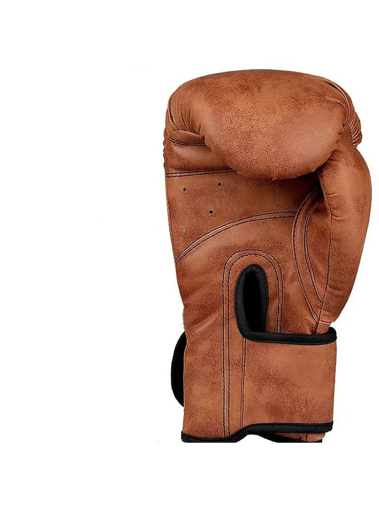12oz Brown Leather Boxing Gloves for Sparring-2
