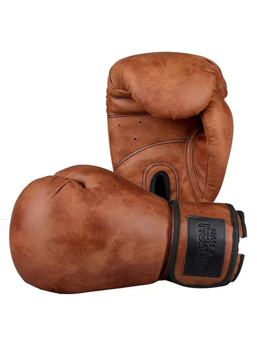 12oz Brown Leather Boxing Gloves for Sparring-1
