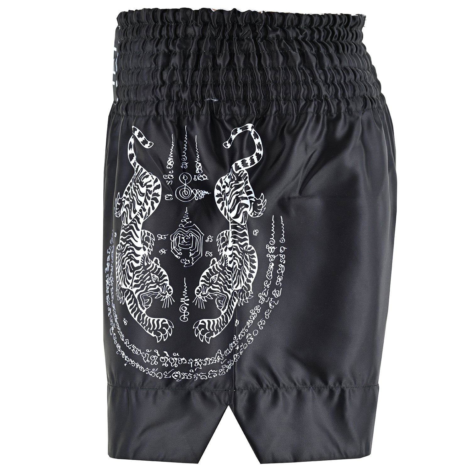 Twin Tiger Satin Muay Thai Competition Fight Shorts  - Black