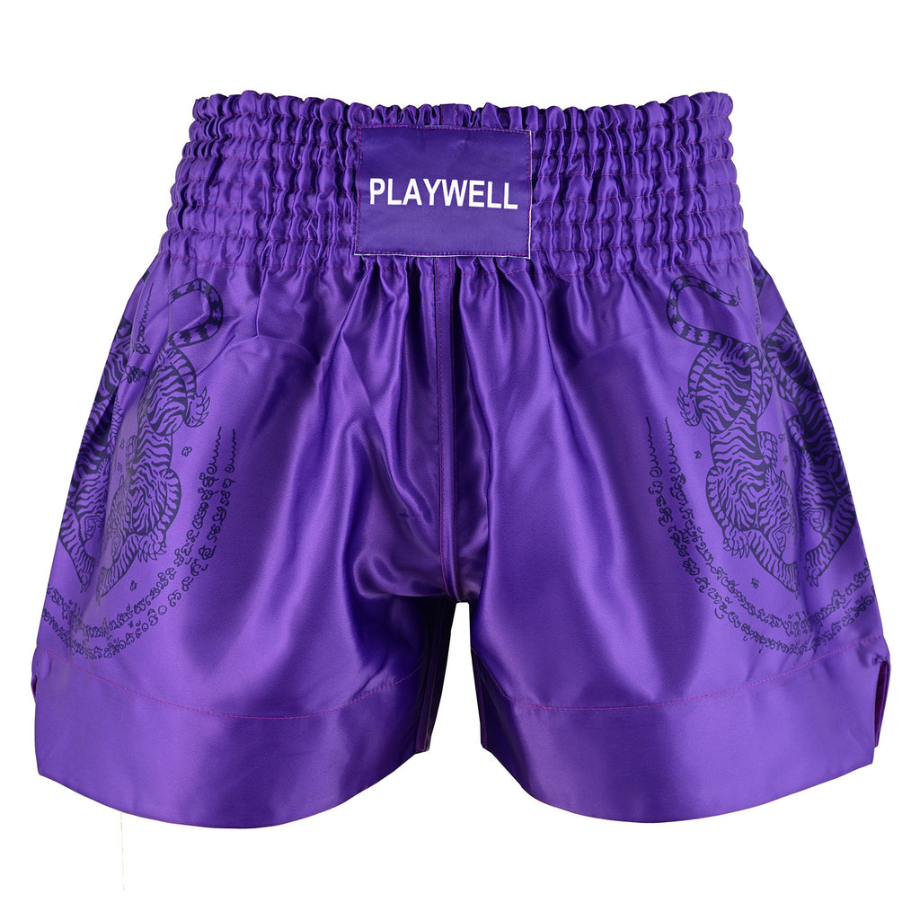 Twin Tiger Satin Muay Thai Competition Fight Shorts  - Purple