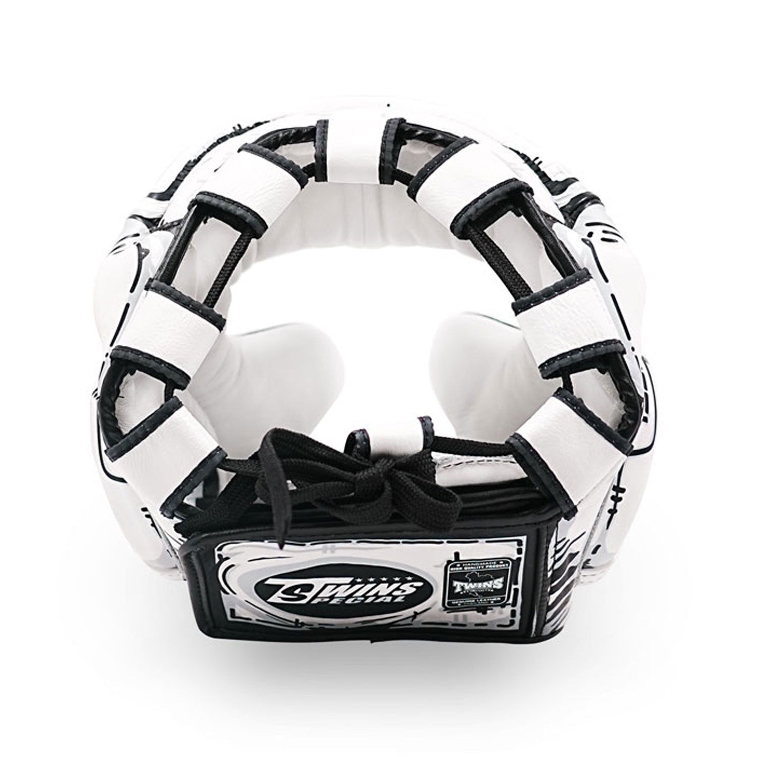 Twins HGL3 White Leather Sparring Comic Head Guard