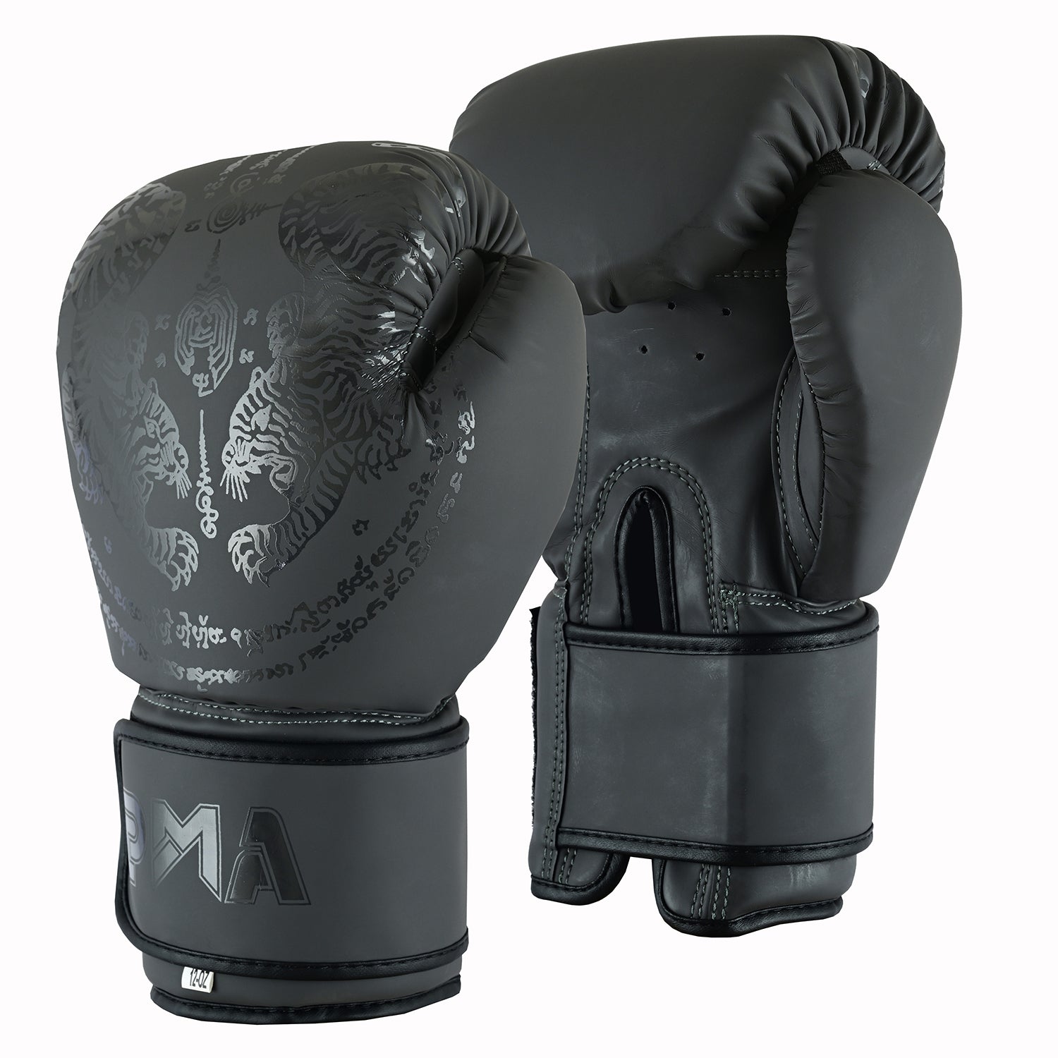 Playwell Matte "Twin Tiger" Boxing Gloves - Grey