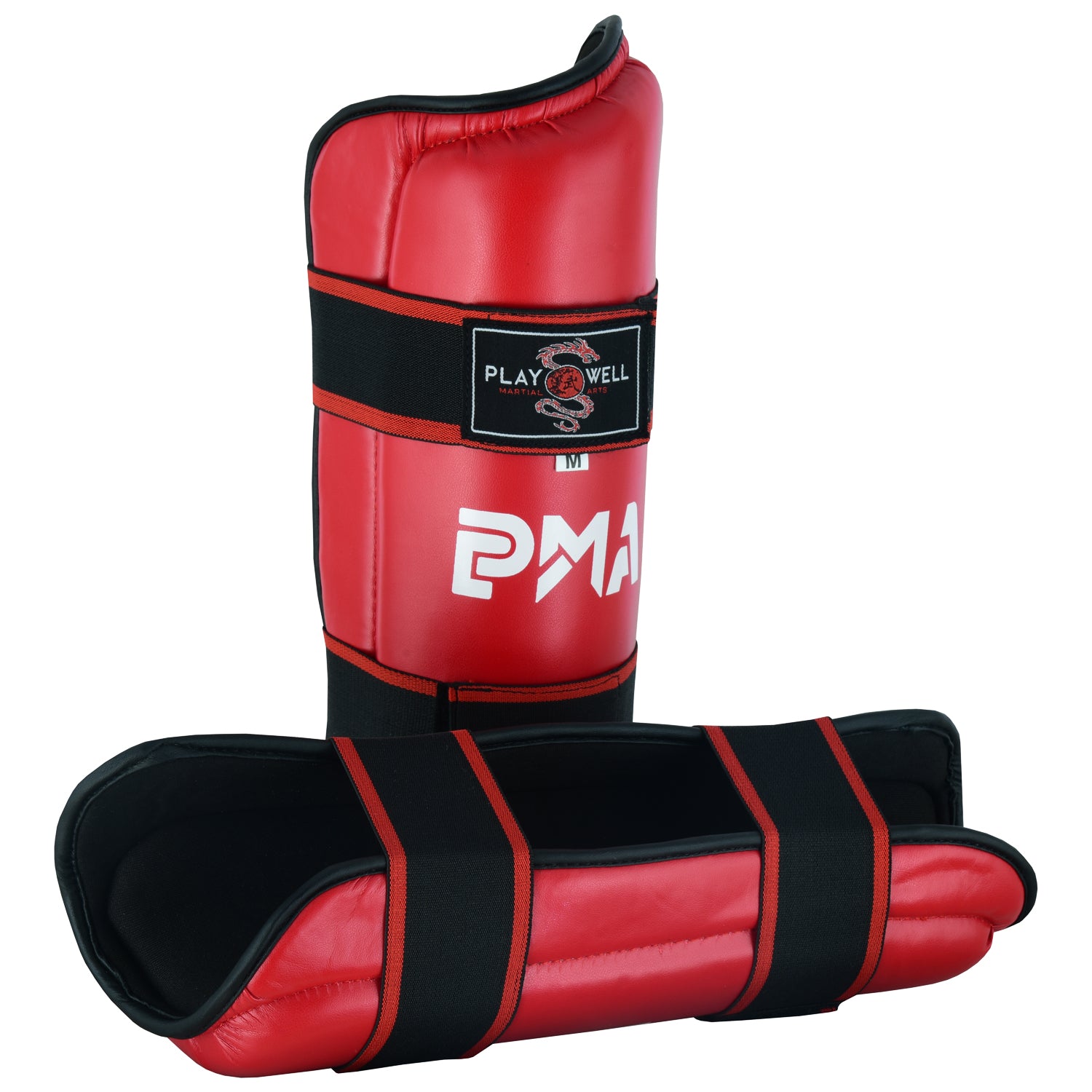 Semi Contact Elite Kickboxing Shin Guards  - Red